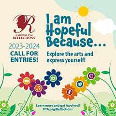 image of flowers with the PTA reflections theme "I am hopeful because"