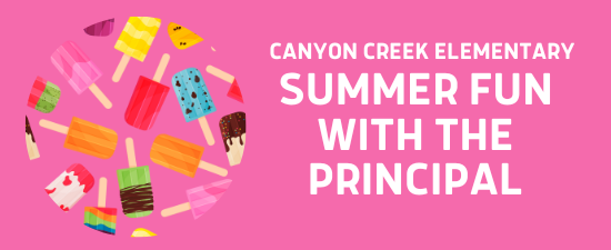 banner with text that says summer fun with the principal